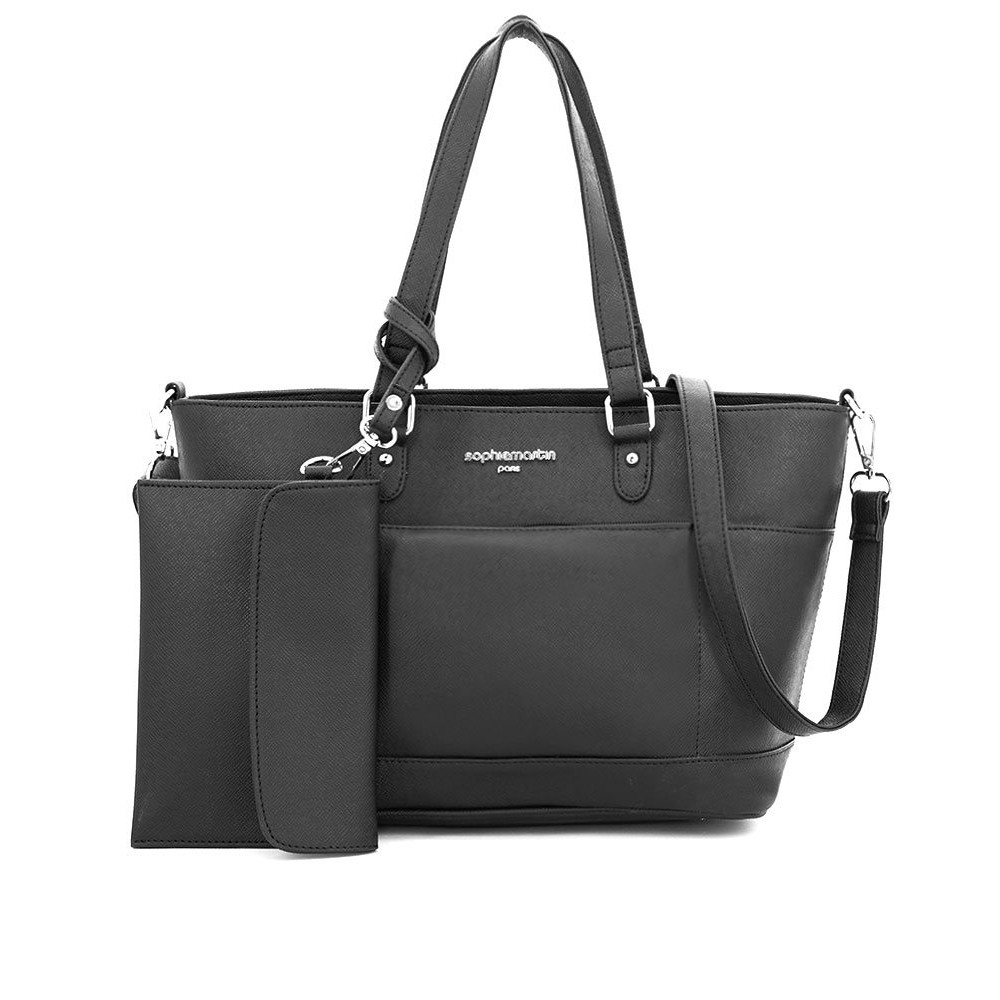 TAS CANGKLONG SOPHIE MARTIN PARIS MEDIEVAL T5425B5 2 IN 1 HITAM KULIT BESAR KERJA ORIGINAL