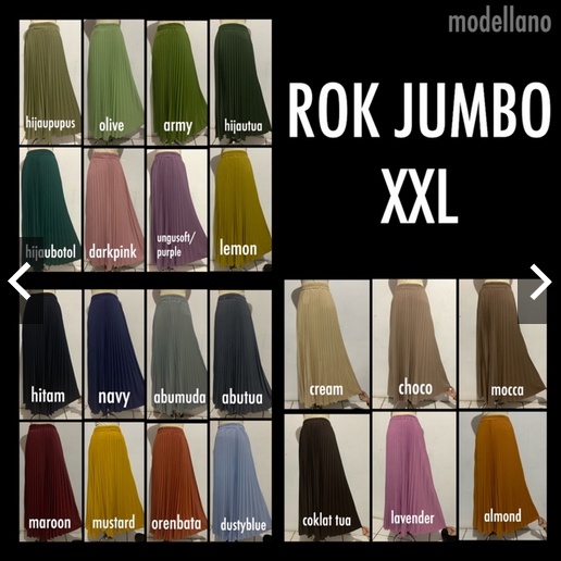 ROK PLISKET JUMBO FIT TO XXL PAYUNG PLEATED SKIRT MURAH MUSLIM IBU ACARA-1