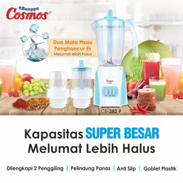 Blender Cosmos plastik 3in1 CB 282P/ pelumat cb 282 p /cosmos CB282P