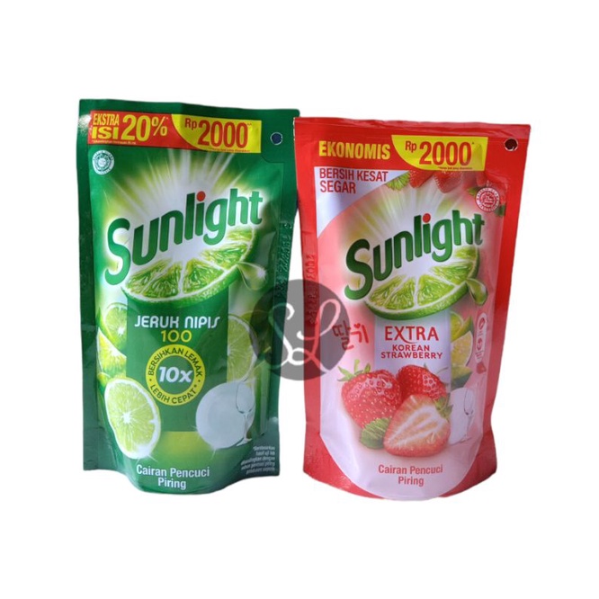 Sunlight Sabun Cair Pencuci Piring Jeruk Nipis 105ml / Sunlight Sabun Cair Pencuci Piring Strawberry 105ml