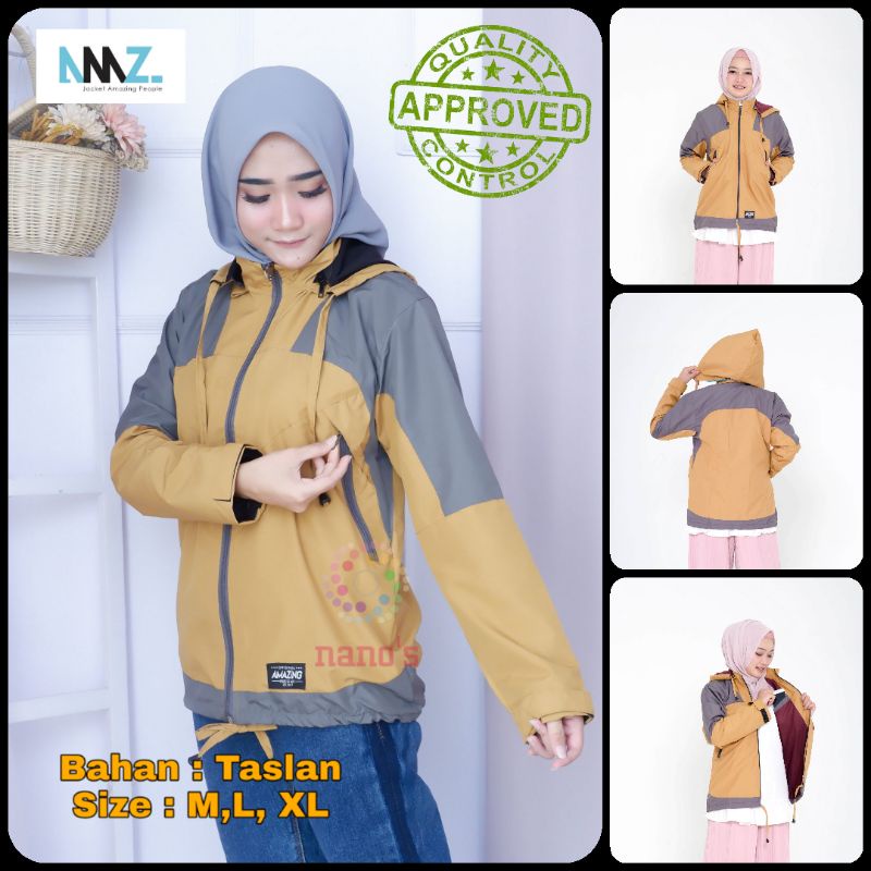 Jaket outdoor waterproof unisex AMZ premium jacket anti angin murah - ADV