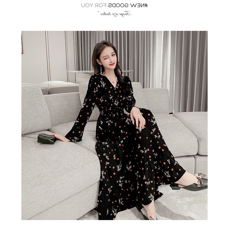 DRESS MAXI CASUAL Lengan panjang FD069-6