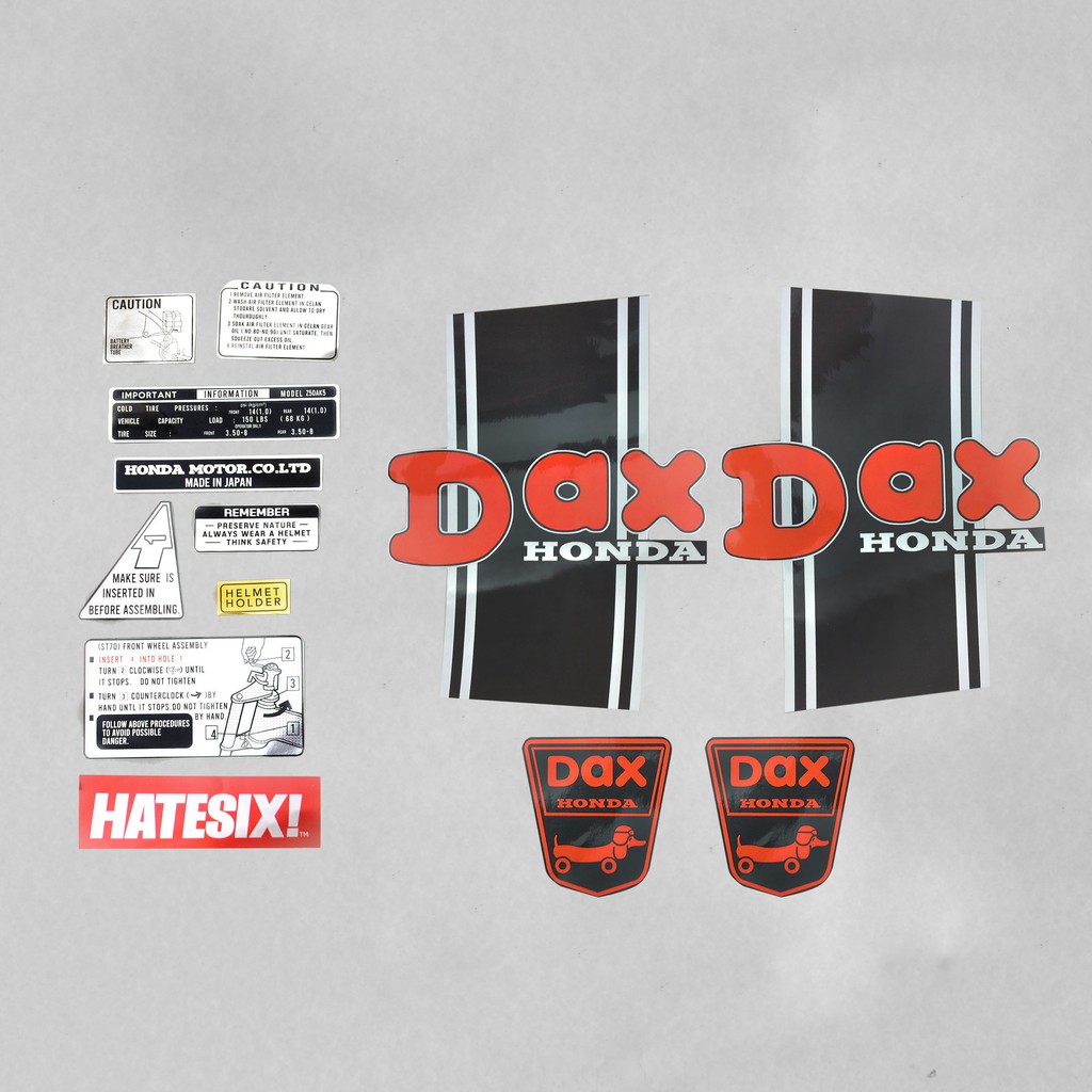 Sticker Decal Tempelan Honda DAX 1 St70 St50 Hatesix