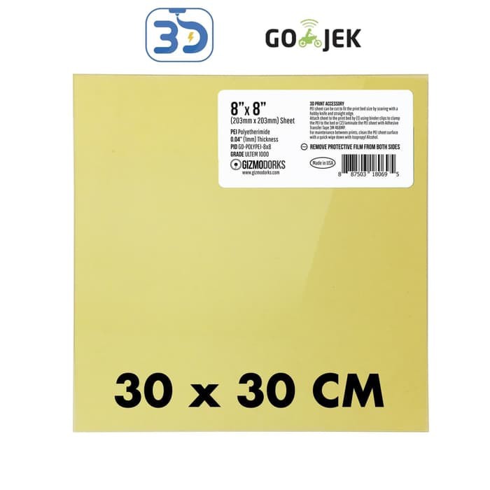 PEI Ultem Bed Tape Rekomendasi untuk Bed 3D Printer 30x30 cm