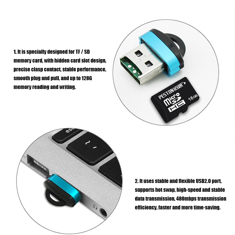 Hot Sale/Mini High Speed USB2.0 Card Reader/Adaptor Kartu TF Portabel Multi Warna Untuk Komputer Desktop Laptop