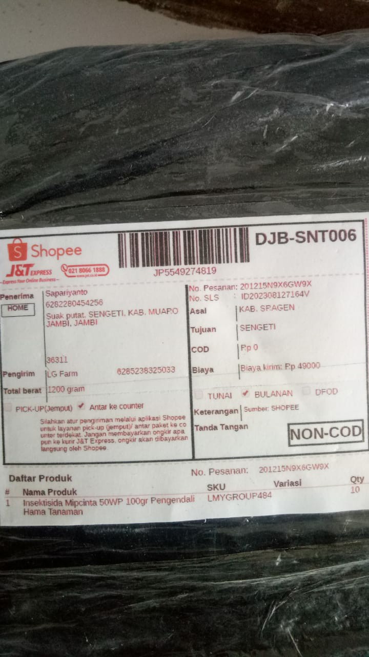 Insektisida Mipcinta 50wp 100gr Pengendali Hama Tanaman