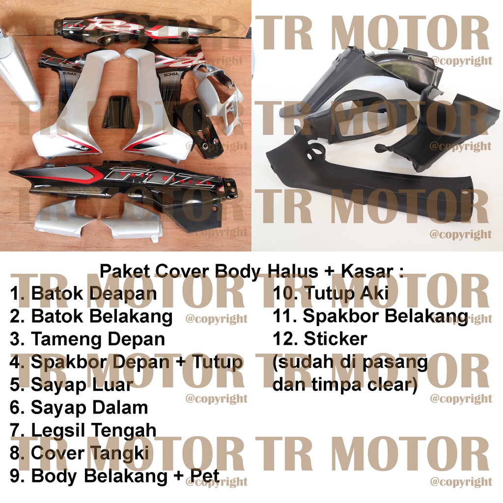 Cover Body Fizr F1zr Full Clutch Hitam Silver Full Set Halus Cover Bodi Yamaha Fiz r