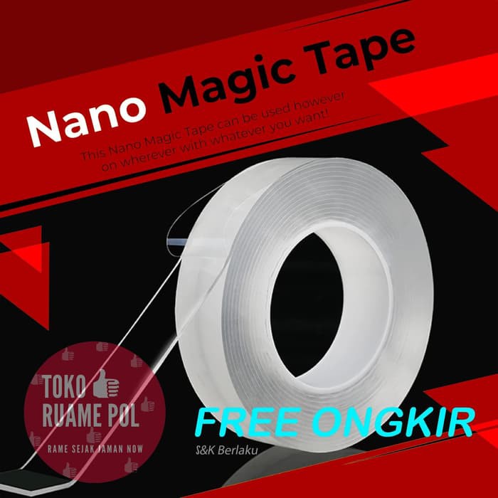 

Reuseable Nano Double Side Tape Selotip Dua Sisi Perekat Super bening - 1mm x 1m x 3cm Eksklusif