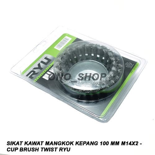 Cup Brush Twist RYU - Sikat Kawat Mangkok Kepang 100 mm M14x2