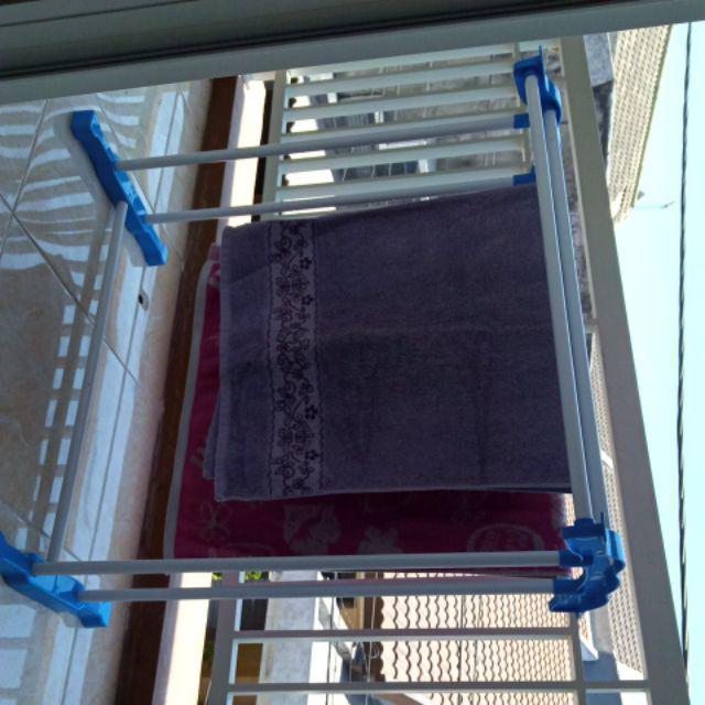 Jemuran Handuk Baju Besi Lapis Plastik-anti Karat-bongkar Pasang