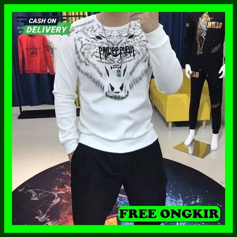 Outwear Switer Crewneck Polos Pria Wanita Distro Sweater Cowok Cewek Fleece Tebal Unisex Keren Baju 