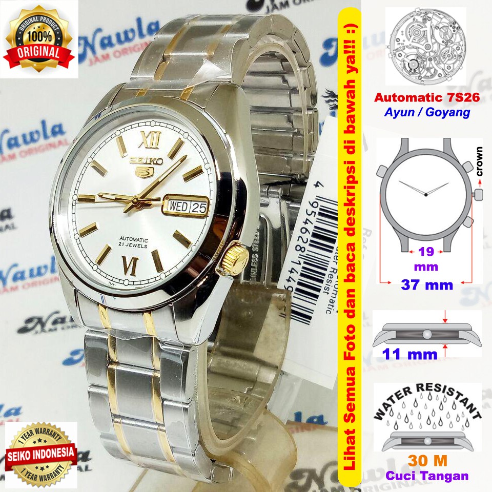 Seiko 5 SNKL57K1 Automatic White Dial - Jam Tangan Pria SNKL57