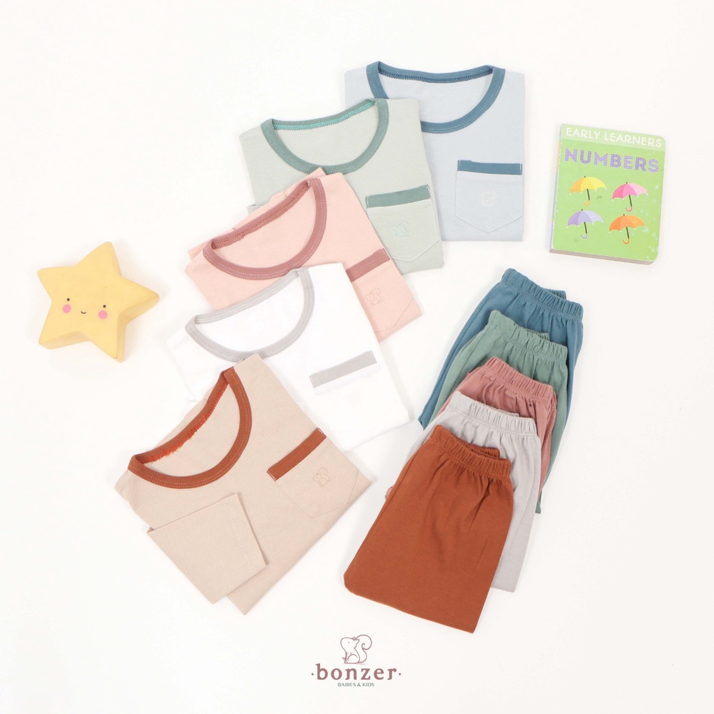 PROMO 7.7 PROMO BAJU LEBARAN MURAH BONZER BABY LONG SLEEVE SET TWO TONE SETELAN BAJU PANJANG ANAK 1-5 TAHUN