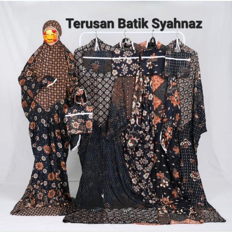 Mukena TERUSAN BATIK SYAHNAZ Dewasa Jumbo Rayon Bali Premium Adem Traveling