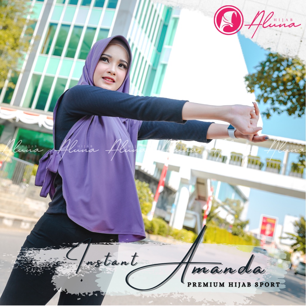Instant Amanda By Hijab Aluna Official | Kerudung | Jilbab | Hijab | Hijab Instan | Jilbab Instan | Bergo | Khimar | Jersey Stella-Lilac