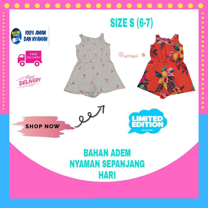 Jumsuit Anak Perempuan Jumpsuit Anak Cewek Cewe 6-7 thn Murah Branded Original