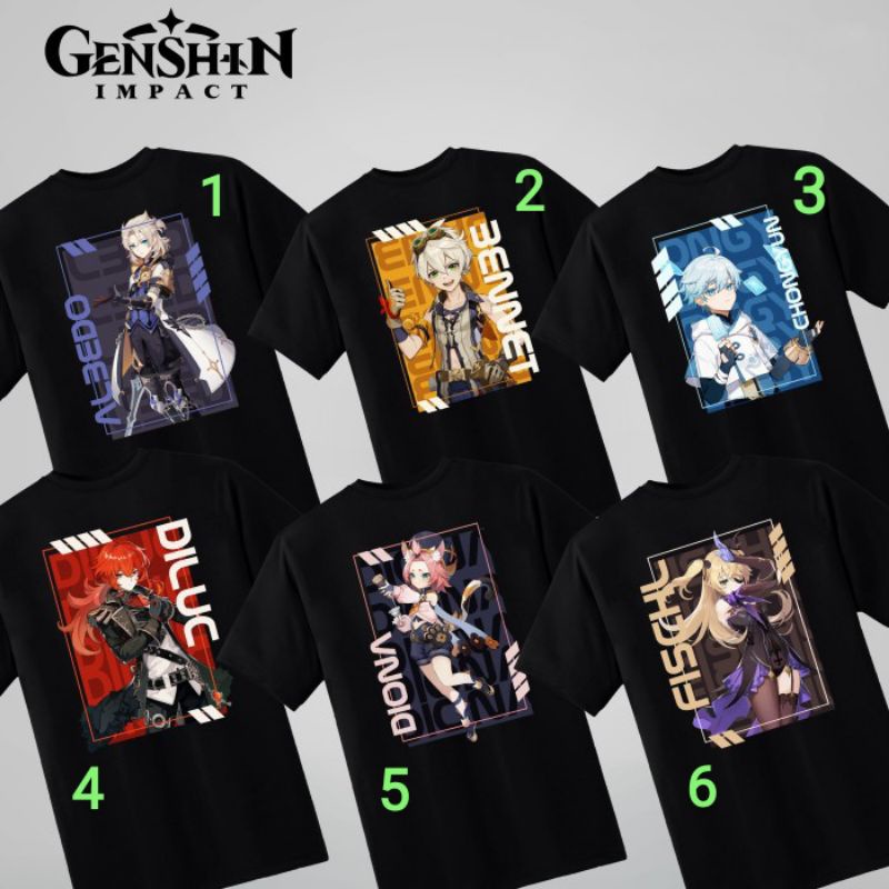 BAJU KAOS CUSTOM TEMA GENSHIN IMPACT