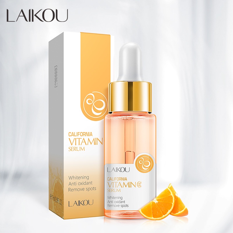 LAIKOU Vitamin C Serum Wajah Anti Oksidan Pemutih Flek Hitam  Esensial Menghaluskan Kulit 17ml