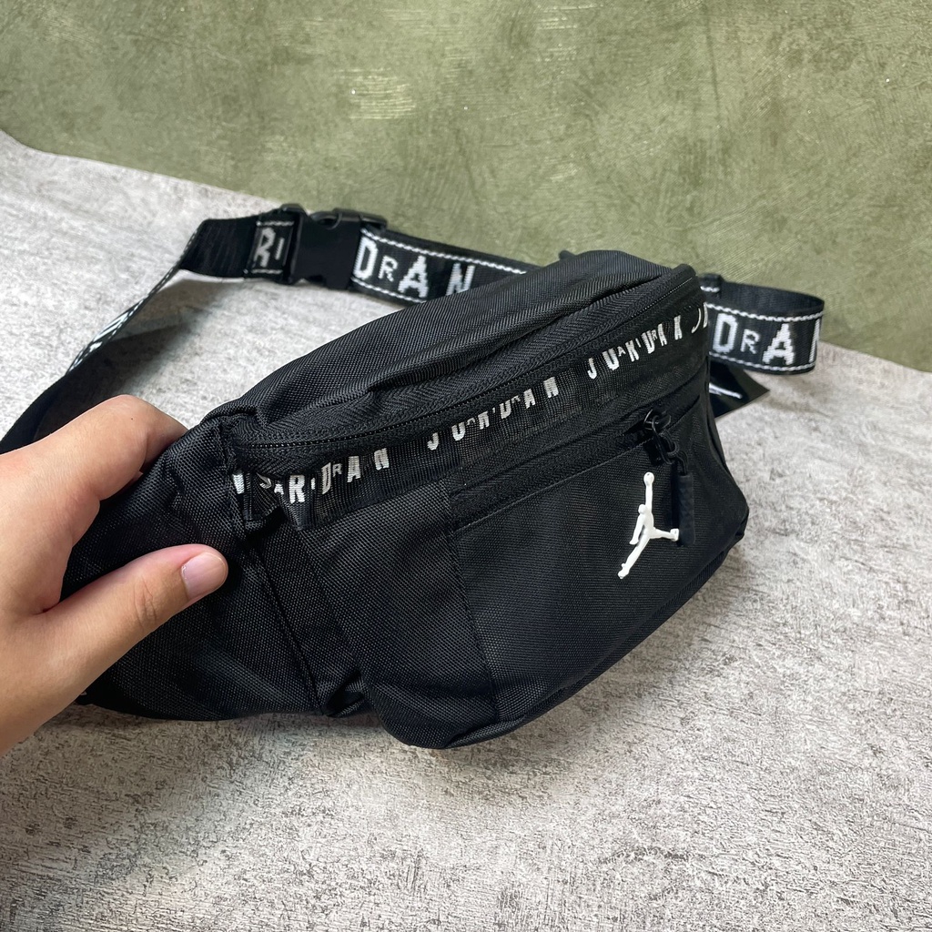 Jordan Waistbag Mini Font White Logo / Tas Selempang Pria Wanita Tas Pinggang