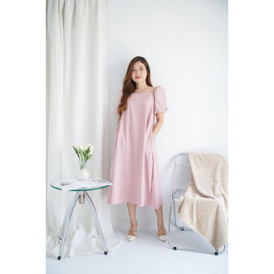 Dress Wanita Chandila Dress Korea Fashion Vintage Dress Terusan Dress Santai Wanita - meganshoping