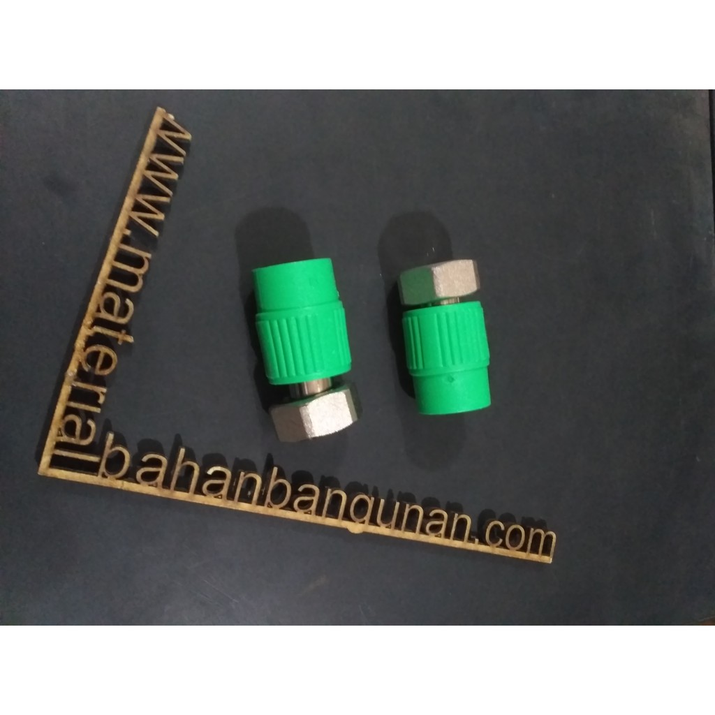 metal reducer with cup & nut 1/4 x 1/2 fitting wafin tigris green PPR flok sok besi DISKON7
