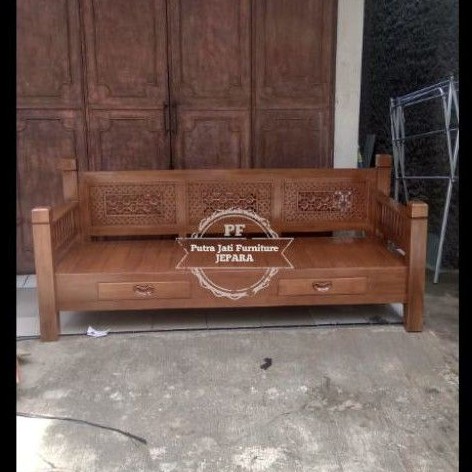 promo bale bale kayu jati kursi santai ruang tamu panjang