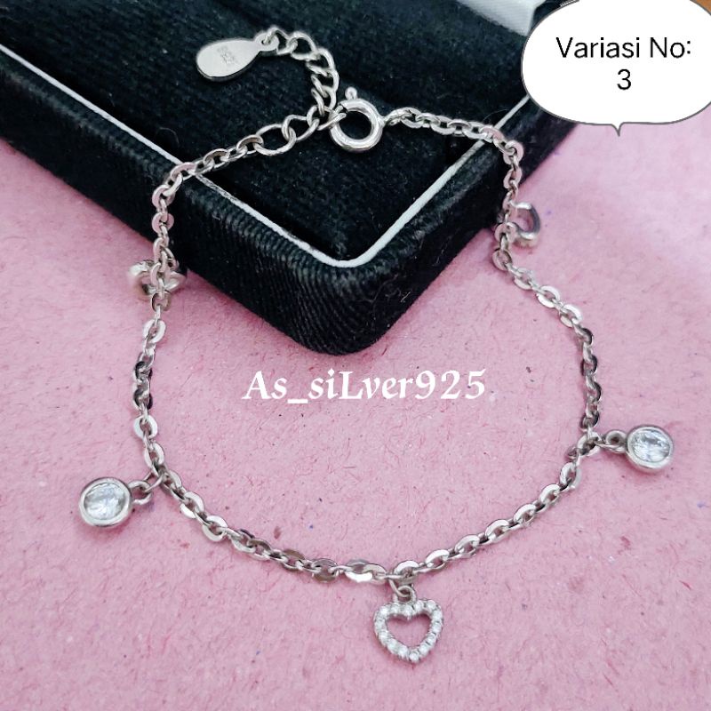 GELANG PERAK RANTAI NORI POLOS RAPAT ANEKA MODEL ASLI SILVER 925 LAPIS MAS PUTIH_GTR WANITA