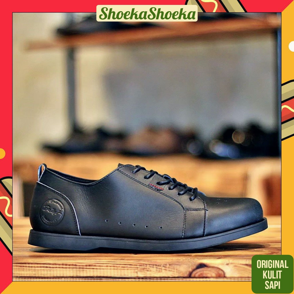 Collins Sepatu Formal Pria Full Black Original Bradleys Footwear