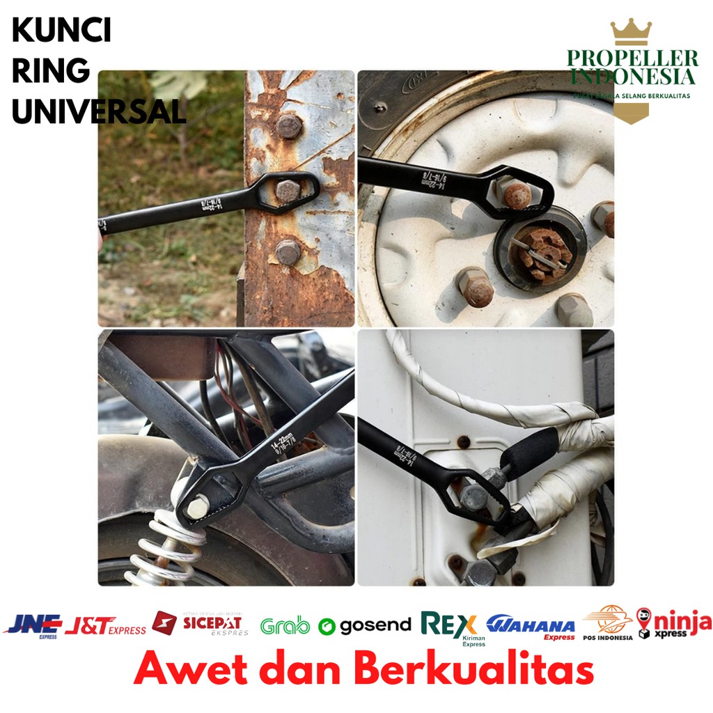 Kunci Inggris Kunci Ring Kunci Pas Universal 14mm-22mm dan 8mm-13mm Kunci Ring Pas Universal