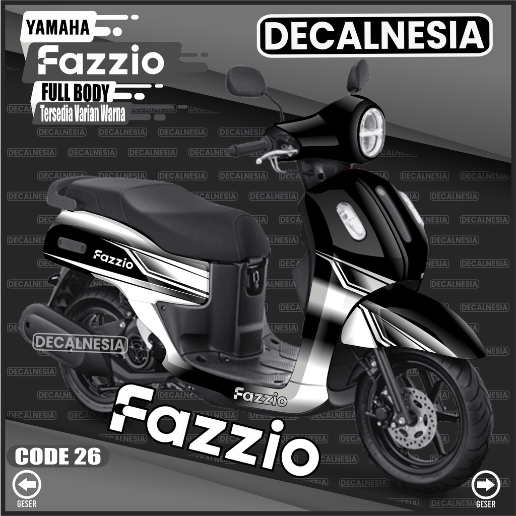 Decal Fazzio Full Body Stiker Motor Yamaha Sticker Variasi 2022 Simple Dekal Aksesoris Decalnesia C2