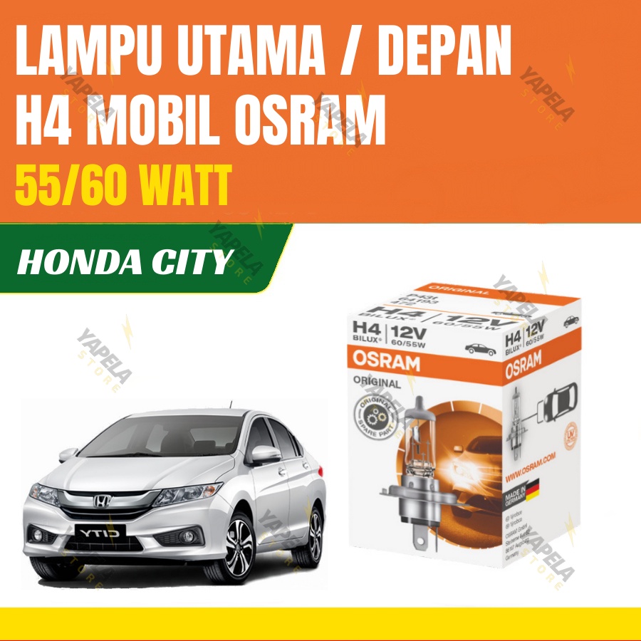 Lampu Depan Mobil Honda City H4 Kaki 3 Original Osram