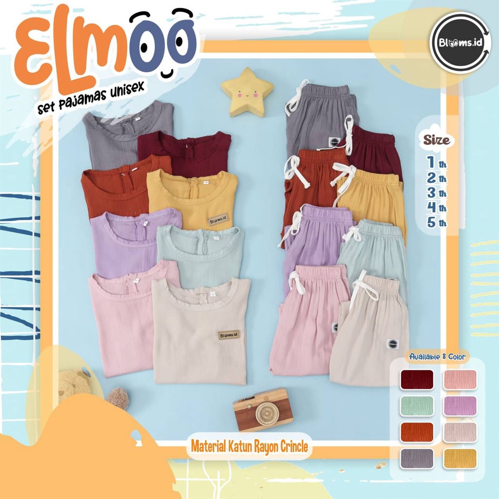 Setelan Pajamas anak Unisex Elmoo By Bloom