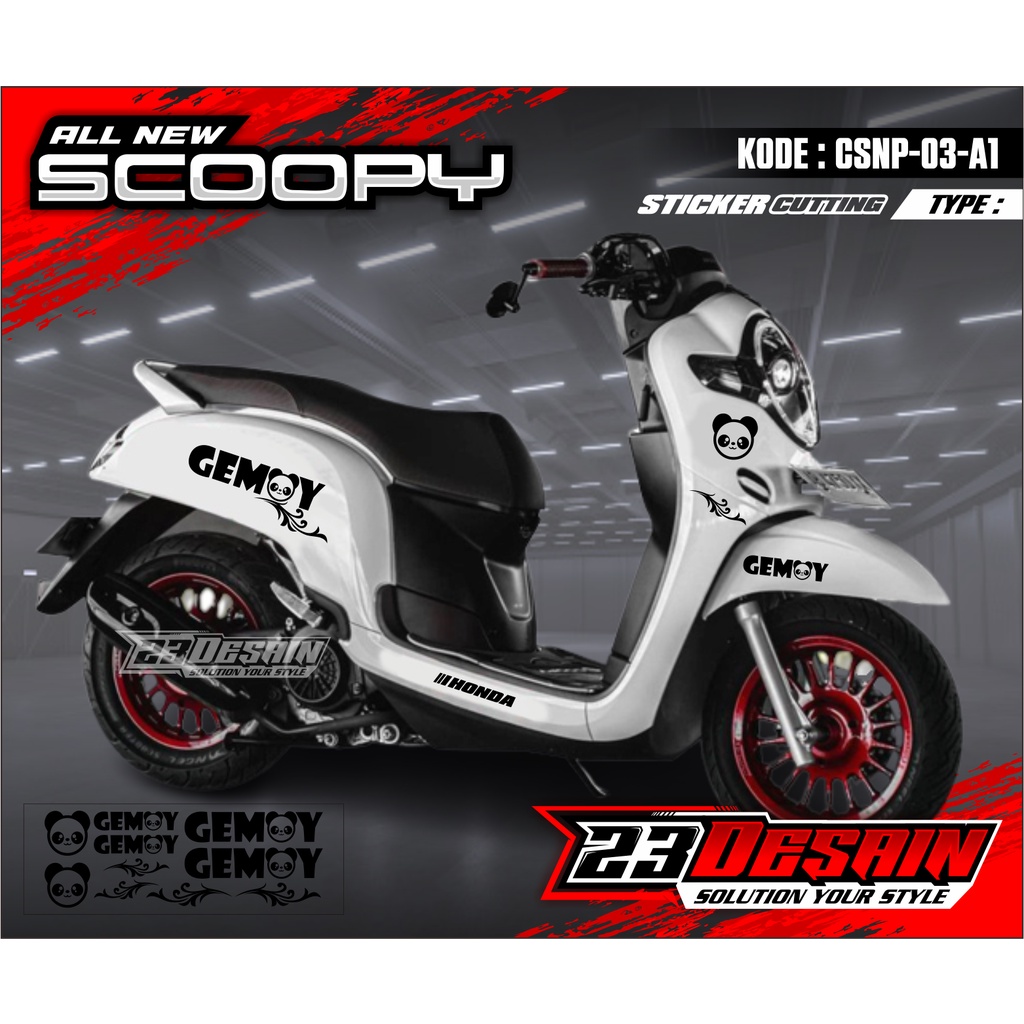 STRIPING STIKER SCOOPY GEMOY LIST SIMPLE STRIPING STIKER SKUTER SCOOPY PUTIH TERBARU CUTTING SCOOPY 