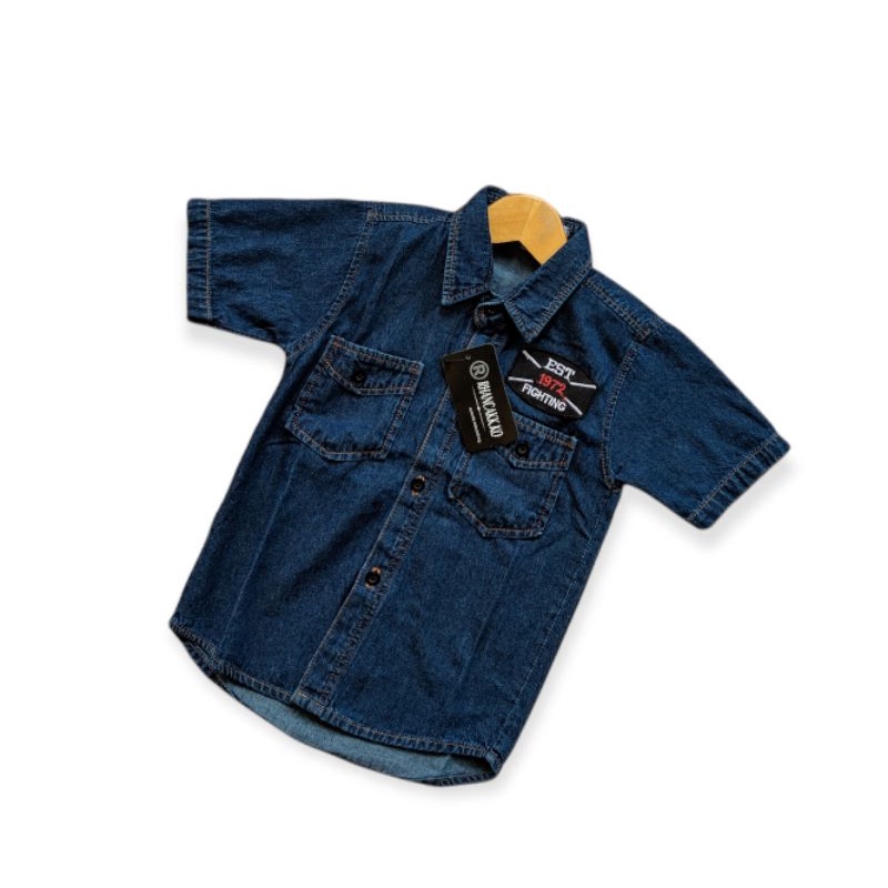 Kemeja Jeans Anak Laki-laki Usia 2-12 tahun dan anak tanggung/kemeja denim anak/Kemeja Anak/Casual Anak (HANYA KEMEJA)