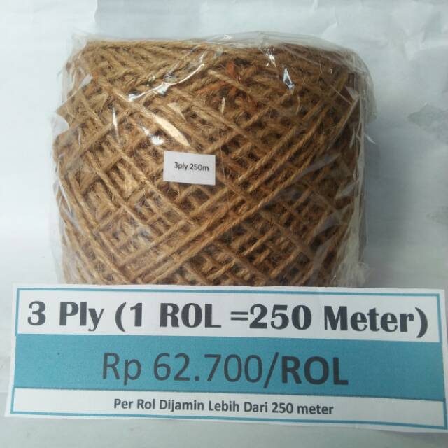 

3ply 250meter Tali goni, tali rami, tali jute