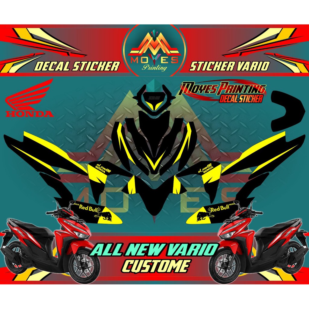 stiker vario 125 fullbody Kuning Hitam Honda Vario All New Fullbody spec C