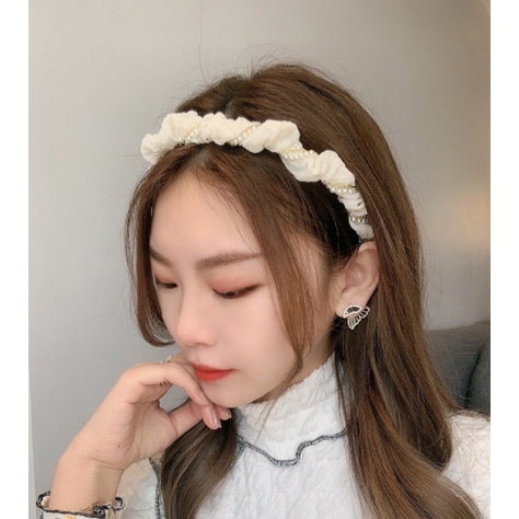 Bando Bandana Korea Wanita / Bando Mutiara Simple Polos Seattle