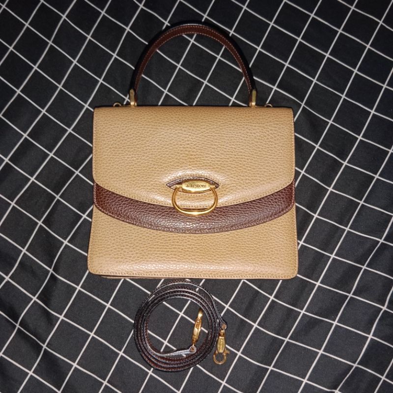 A. Testoni fully leather handbag made in Italy