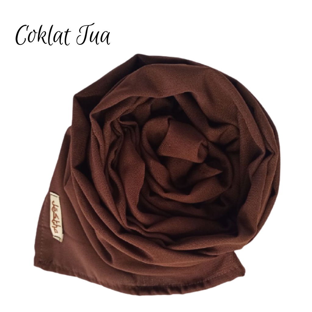 pasmina Wolfis Ukuran Panjang 200x75cm Jilbab Hijab Kerudung Pashmina jumbo premium-COKLAT TUA