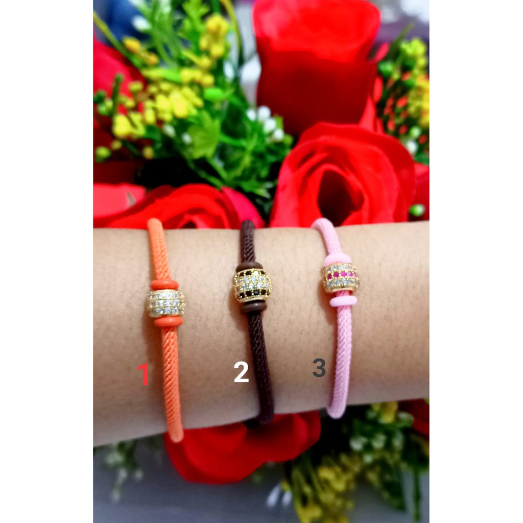 Gelang tali serut plus liontin gold.xuping