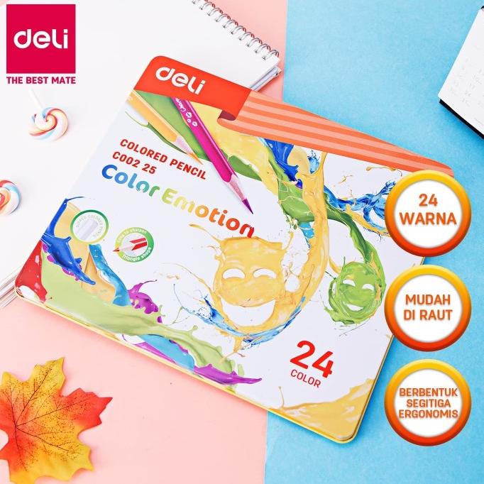 

(COD) Deli Pensil Warna / Colored Pencil - 24C 24warna/box EC00225