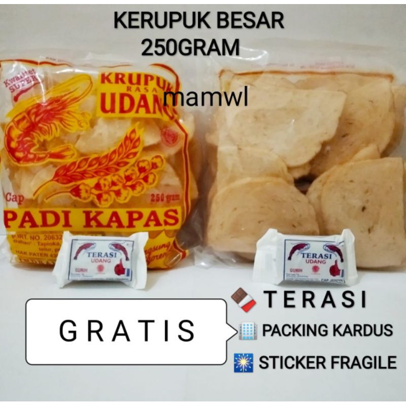 

Krupuk besar udang padi kapas@250gr