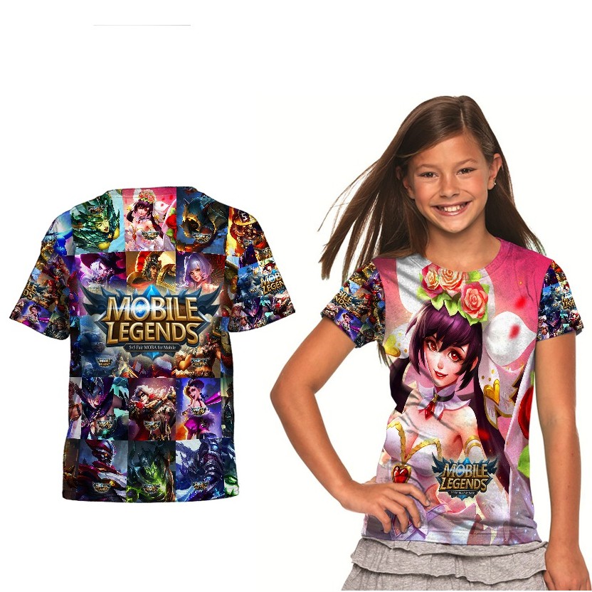 MOBILE LEGENDS LAYLA CANON N ROSES Pakaian Baju anak Perempuan Printing