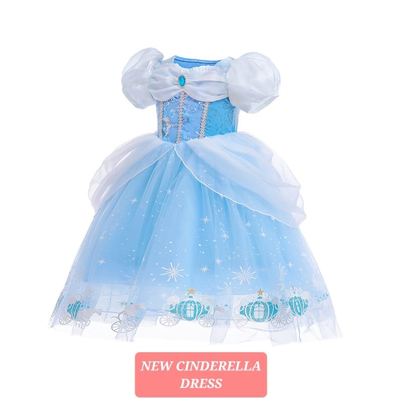 NEW CINDERELLA DRESS KOSTUM PRINCESS ANAK GAUN PESTA PRINCES HALLOWEEN COSPLAY IMPORT