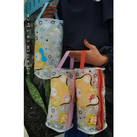 POUCH KOSMETIK MIKA UNIK BENTUK SILINDER