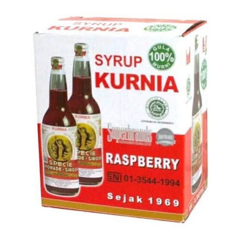 KURNIA SIRUP RASPBERRY PERKOTAK ISI 6 BOTOL SIRUP KURNIA RASBERRY SIRUP ACEH SYRUP KURNIA