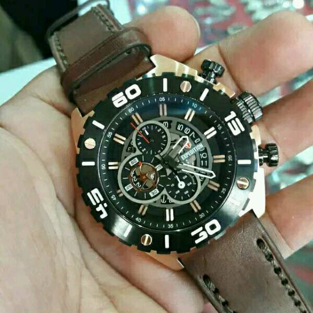 Jam Tangan pria Expedition E6755 Leather Original keren elegan sporty kasual