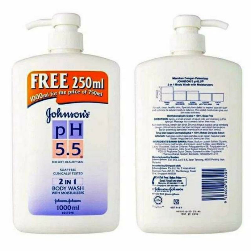 Johnson's PH 5,5 Nourishing Body Wash 1000ML / Sabun Mandi