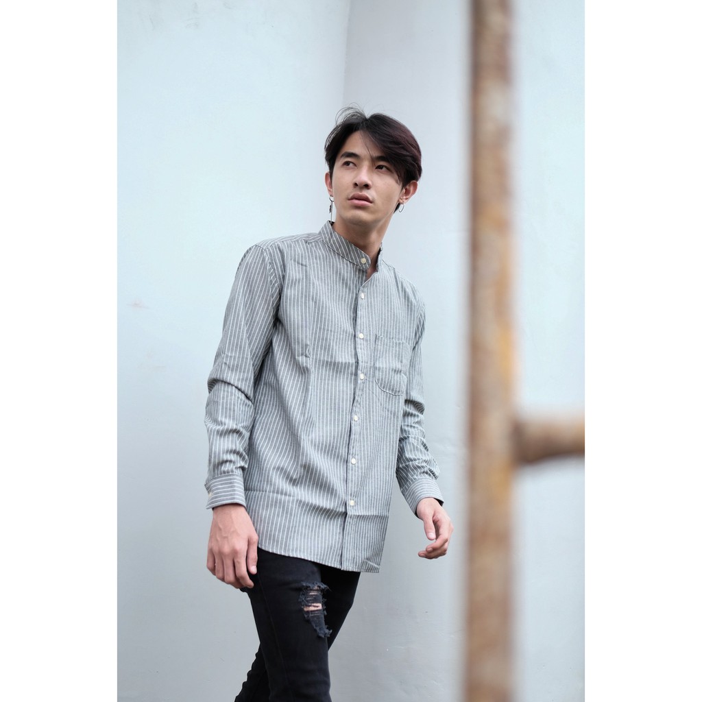 Grey Stripe Oxford Shirt