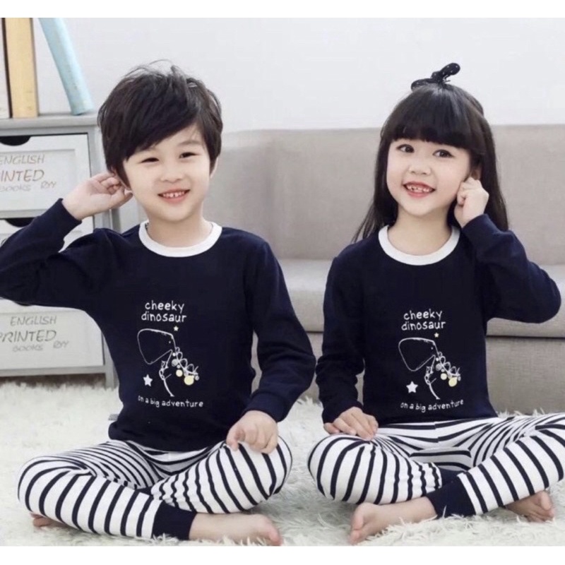 BAJU PIYAMA ANAK BALITA PP KAOS IMPORT UNISEX SET CELANA PANJANG S-2XL
